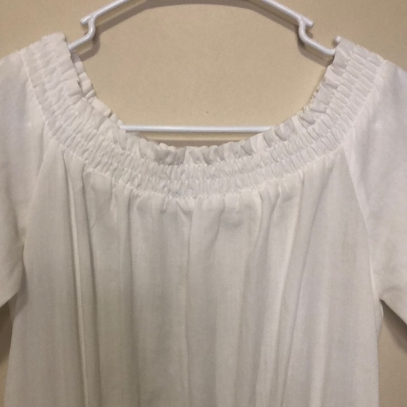 NORACORA white prarie like dress. Size Small. Ribbed at neck. - Picture 5 of 8